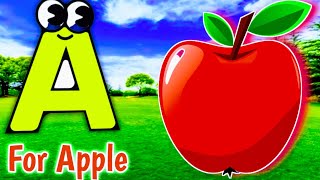 A For Apple🍎| a to z | ABC alphabet | Phonics Song with TWO Words | a For Apple b for Ball | Part-03