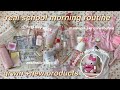 🎀⭐️ realistic grwm for school (1st day) | 5am morning routine   new makeup, skincare, viral products
