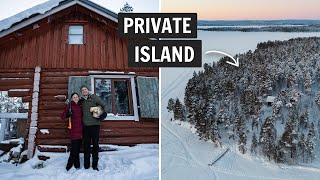 We stayed on an off-grid PRIVATE ISLAND in Finland (in the winter)!