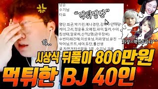 시상식 뒤풀이 800만원 먹튀한 BJ 40명, 명단 다 공개해버리겠습니다ㅡㅡ