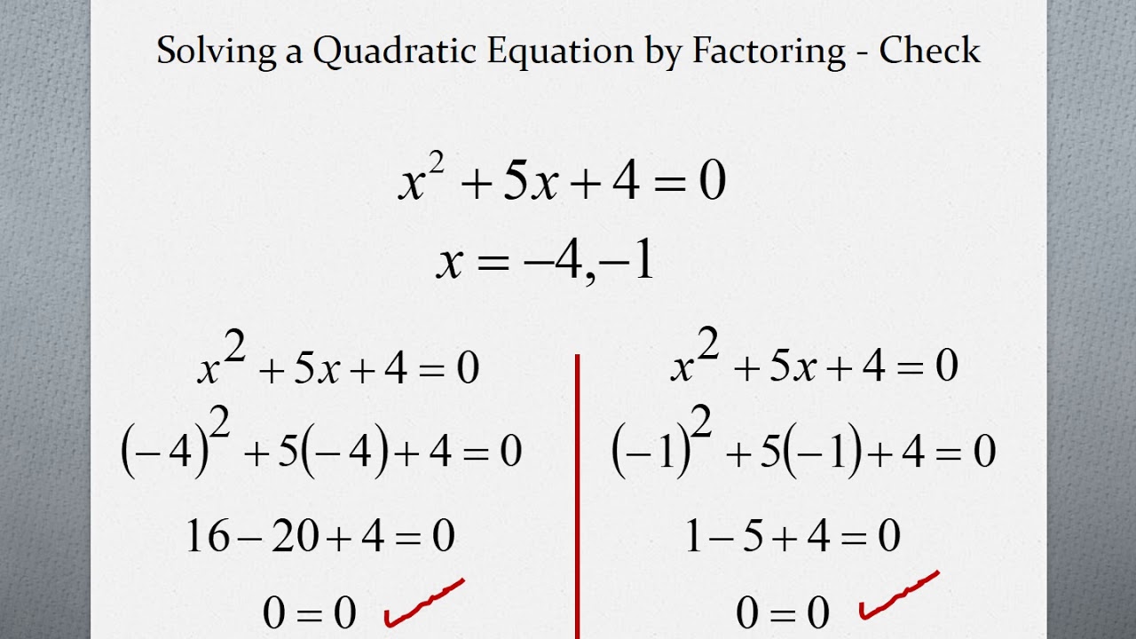 quadratic equation solving by factoring