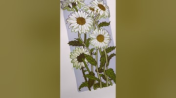 Reduction linocut “Camomiles” 4 layers #linocut #printmaking #reliefprint