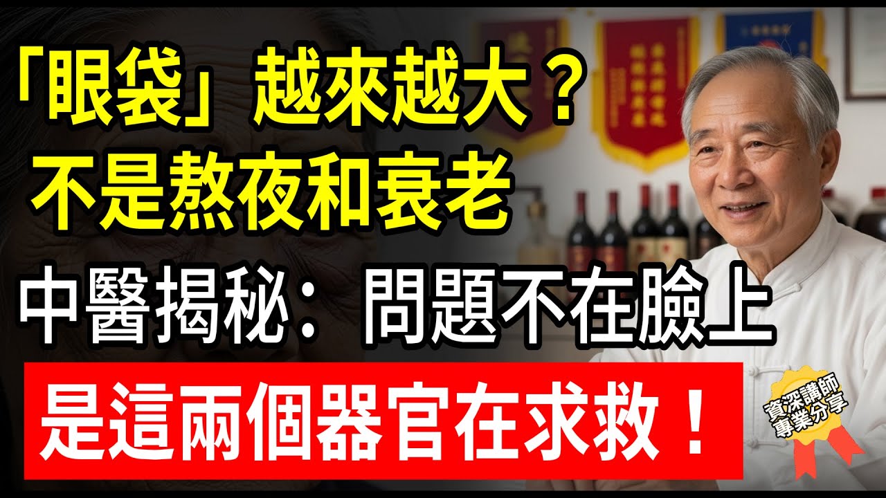 「眼袋」越來越大？不是熬夜和衰老，中醫揭秘：問題不在臉上是這兩個器官在求救！