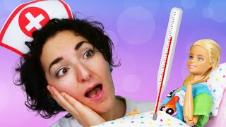 Barbie ha la febbre! Sydney fa la dottoressa. La sorpresa degli amici. Video per bambini screenshot 2