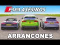 Audi R8 vs RS3 y RSQ8 Tuneados: ARRANCONES