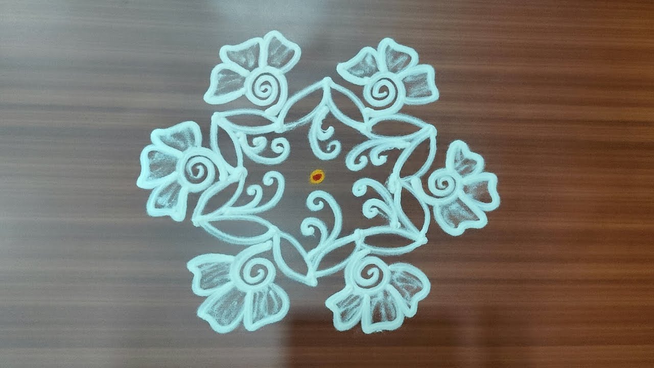 Easy rangoli design | 3*2 dots easy rangoli design tutorial for ...