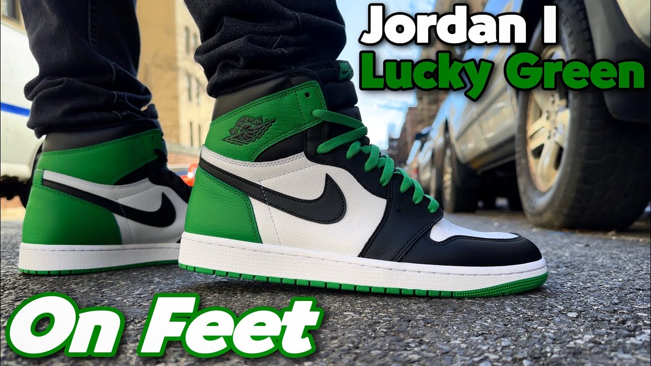 Nike Air Jordan 1 Black and Lucky Green\