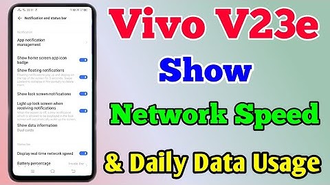 How To Show Daily Data Usage On Vivo V23 || Vivo V23 Network Speed Show Setting