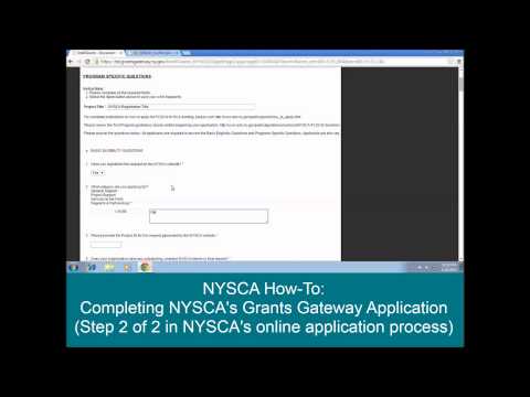 How to Complete NYSCA's Grants Gateway Application (Part 2 of NYSCA Application Process)