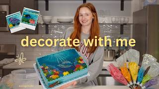 dolphin coral reef cake decorating🍰 decorate with me💕