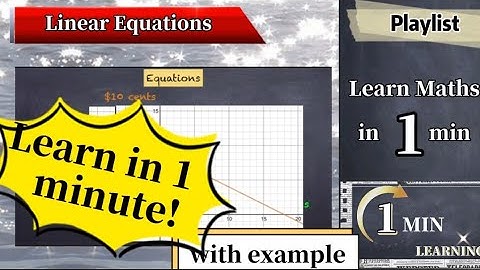 Learn Linear Equations in 1 Minute - Maths Algebra