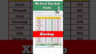 Xlookup In Ms Excel..Ms Excel Tips And Tricks..#excel #shorts  #excelshortsvideo screenshot 1