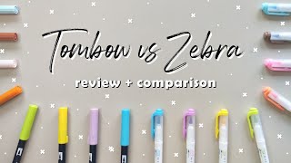 Tombow Dual Brush Pens vs Zebra Midlliner Brush Pens | Review   Comparison