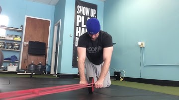 TonyGentilcore.com - Band Resisted Ab Wheel Rollout