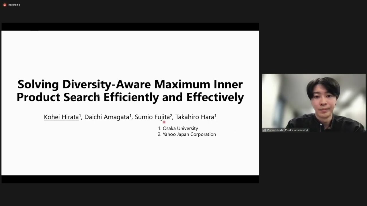 Session 5: Solving Diversity-Aware Maximum Inner Product Search Efficiently and Effectively