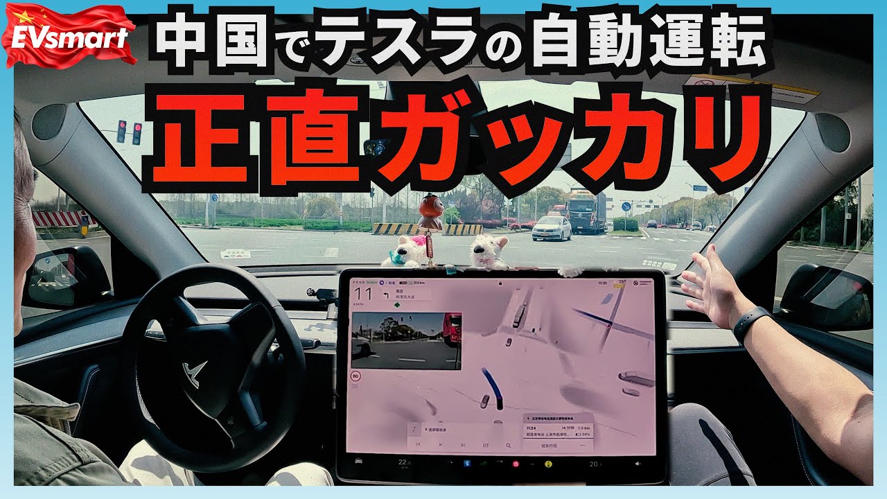中国でテスラの自動運転FSD V13.2.6を使ってドライブ！