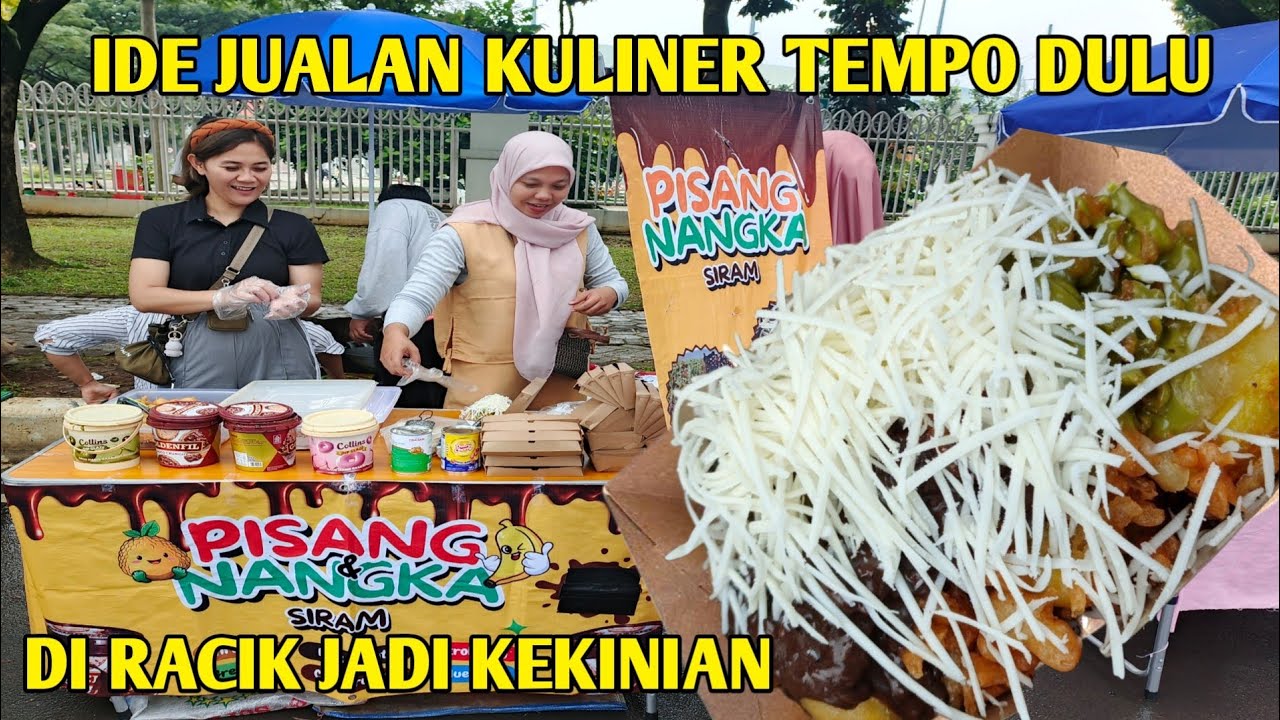 IDE JUALAN TEMPO DULU DI BUAT JADI JAJANAN VIRAL KEKINIAN 2025 !! PISANG NANGKA SIRAM COKLAT KEJU !!