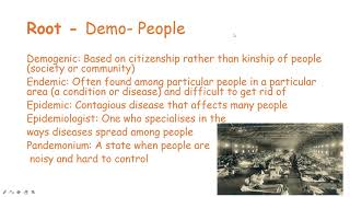 Root words and meanings | Demo- People | class 23 Content