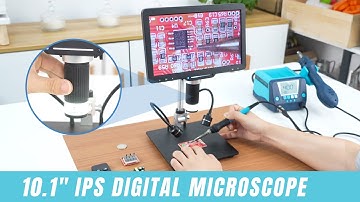 TOAUTO Digital Microscope HD IPS 10.1" IPS Display #1600X LCD Soldering Microscope/Coin microscope