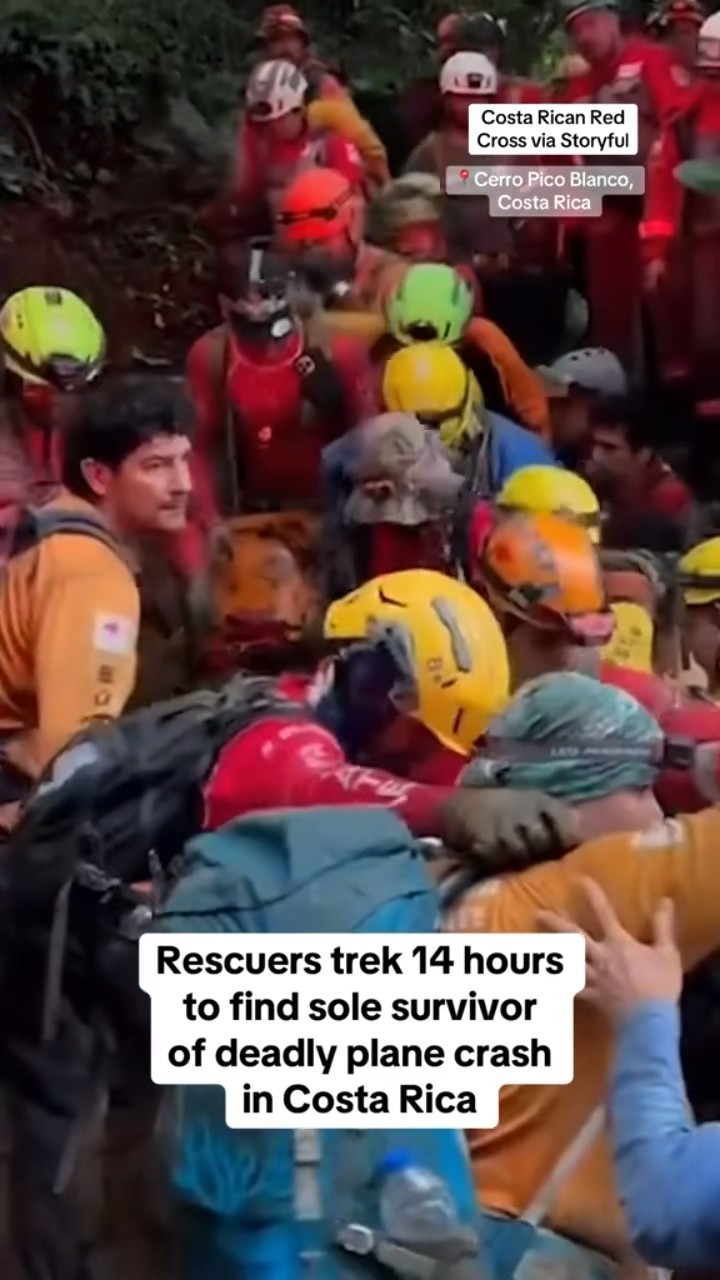 Rescuers trek 14 hours to find sole survivor of plane crash in Costa Rica #shorts