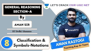 Classification & Symbols-Notations | General Reasoning | Target CSIR-UGC NET 2020/2021 | Aman Rastog