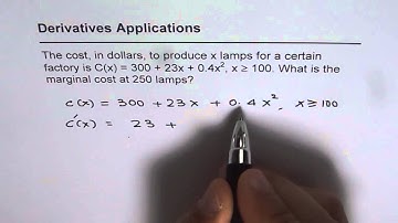 Marginal Cost Derivative Application AP Calculus