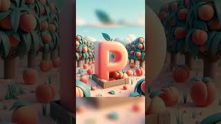 Huruf P nama buah Peach