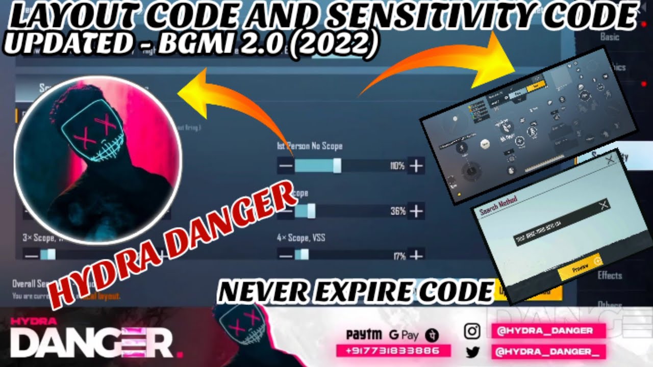 Hydra DangerControl Code & Sensitivity Code | Danger sensitivity settings | Eagle XArmy | BGMI 2.0