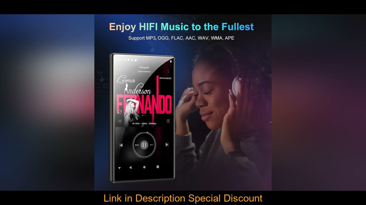 Fanvace 80GB (16GB+64GB) MP3 player (with Bluetooth, WiFi, 5.0' touchscreen and speakers) Spotify,