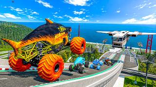 Big vs Small Monster Truck Jumps and Crashes in Jump Arena #104| MT FreePlay screenshot 3