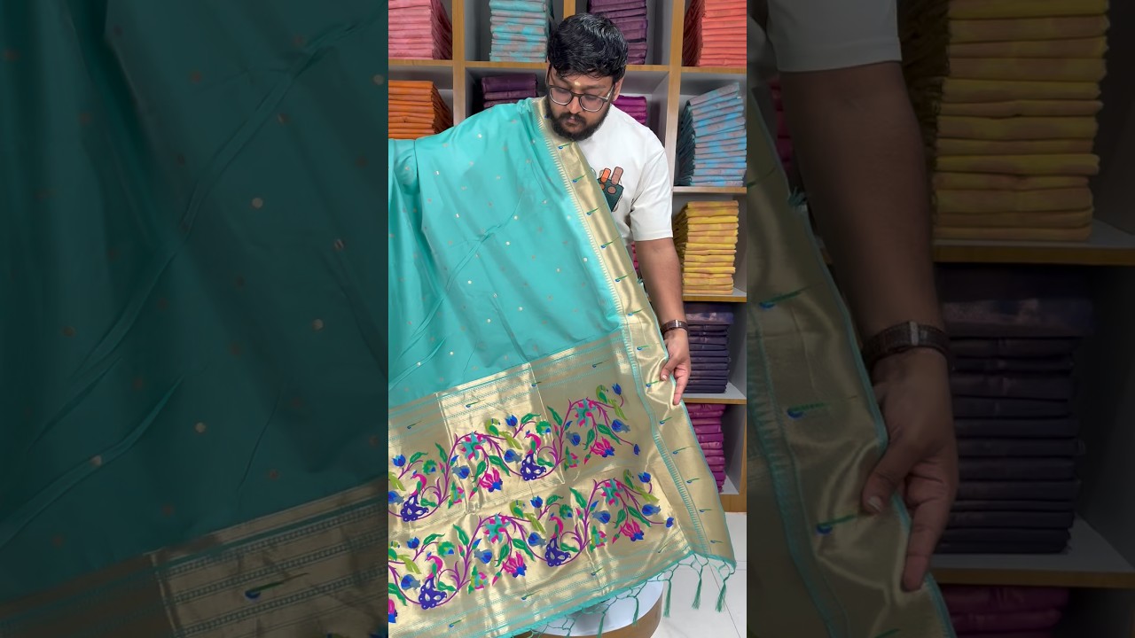 Peacock Pallu & Gold Zari Border Paithani Silk Saree