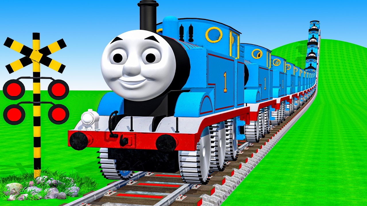 【踏切アニメ】複雑な電車 5 Trains 2026 Climbing Pynamid 🚦 Fumikiri 3D Railroad Crossing Animation #1k #1million