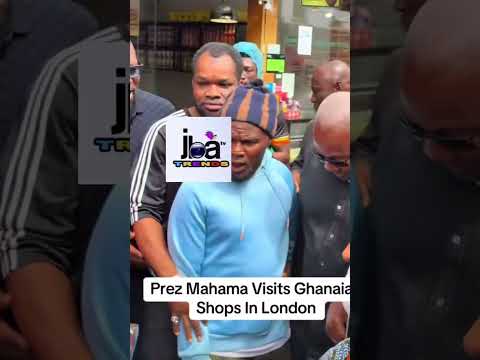 President Mahama visits Ghanaian-owned shops in London during his UK trip.