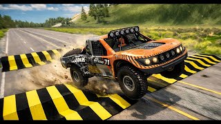 Cars vs Inverted Speed Bumps Challenge in BeamNG.drive! screenshot 3
