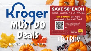 *FREEBIES* Kroger MUST DO Deals for 11/2-11/8 | NEW Buy 6, Save $.50 Each MEGA SALE