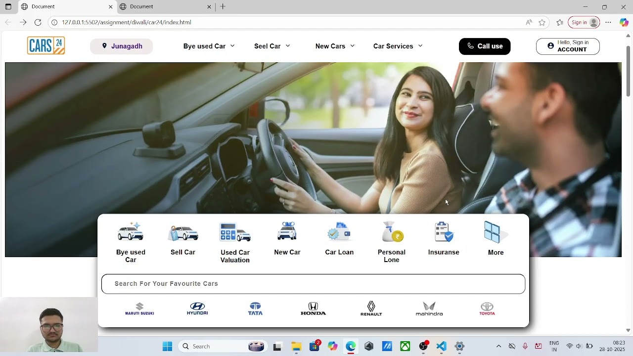 CARS24 Clone Website Using HTML CSS & JavaScript