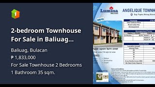 2-bedroom Townhouse For Sale in Baliuag Bulacan