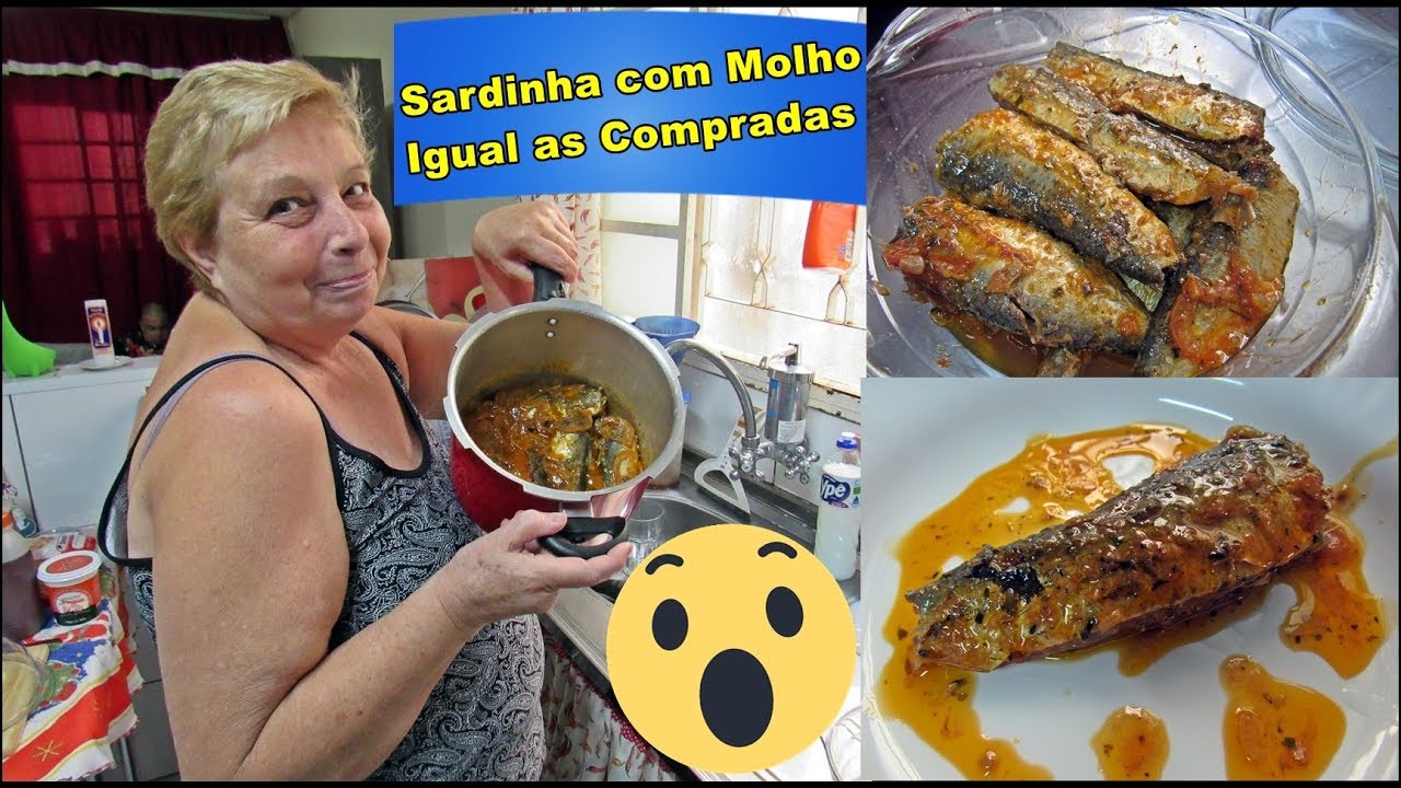 SARDINHA COM MOLHO IGUAL AS DE LATA NA PANELA DE PRESSÃO