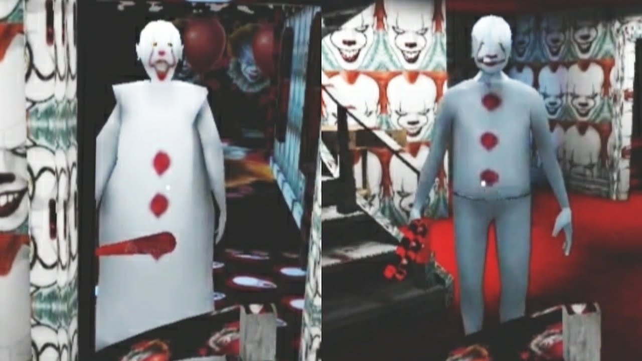 Granny And Grandpa Are Fans Of Scary Clowns | Granny 3 In IT Pennywise Mod