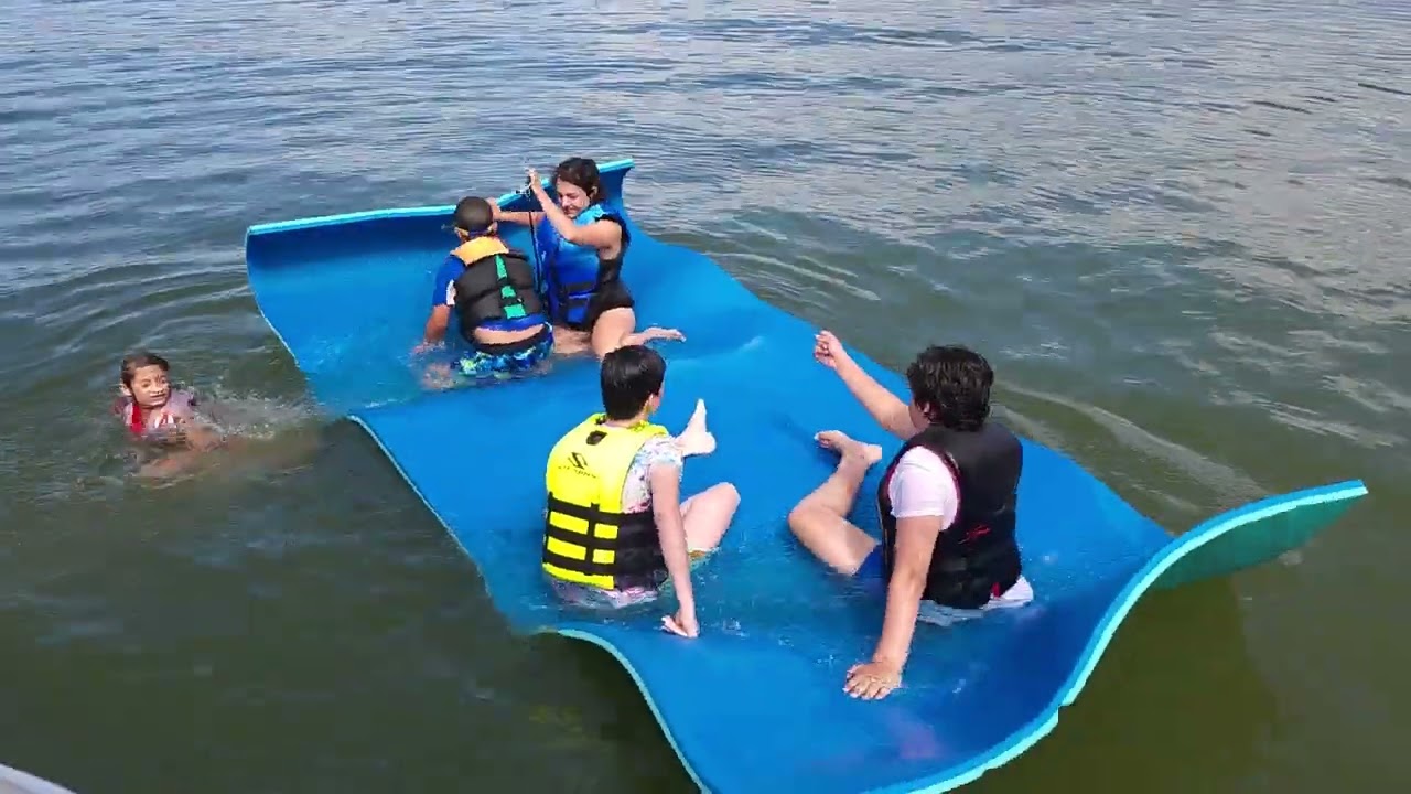 Floating on a mat in Lake Allatoona