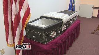 Replica of Lincoln's coffin at Wallingford Senior Center