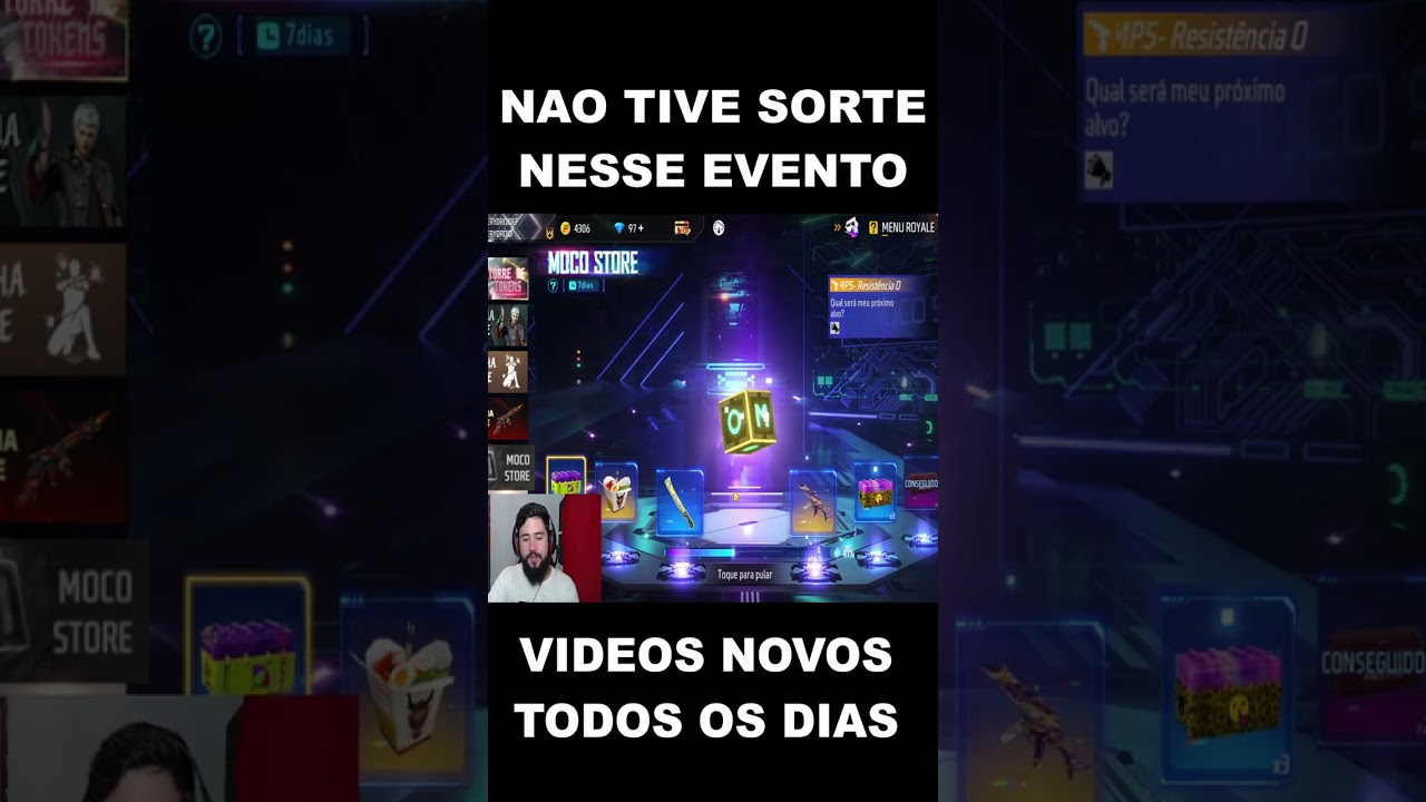 TESTANDO A SORTE NO EVENTO MOCO DO FREE FIRE 