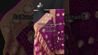 Magenta Khaddi Georgette Rai Bandhej Sarees