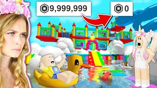 My Child STOLE MY MONEY To Build A Bouncy Castle Mansion In Bloxburg! (Roblox)