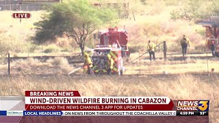 Wind-driven vegetation fire burns 36 acres in Cabazon