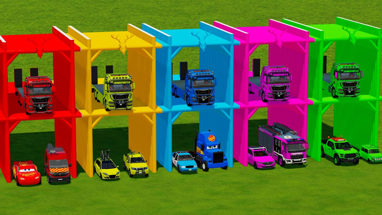 TRANSPORTING ALL POLICE CARS and AMBULANCE EMERGENCY VEHICLES WITH MERCEDES POLICE TRUCKS ! FS22 #2