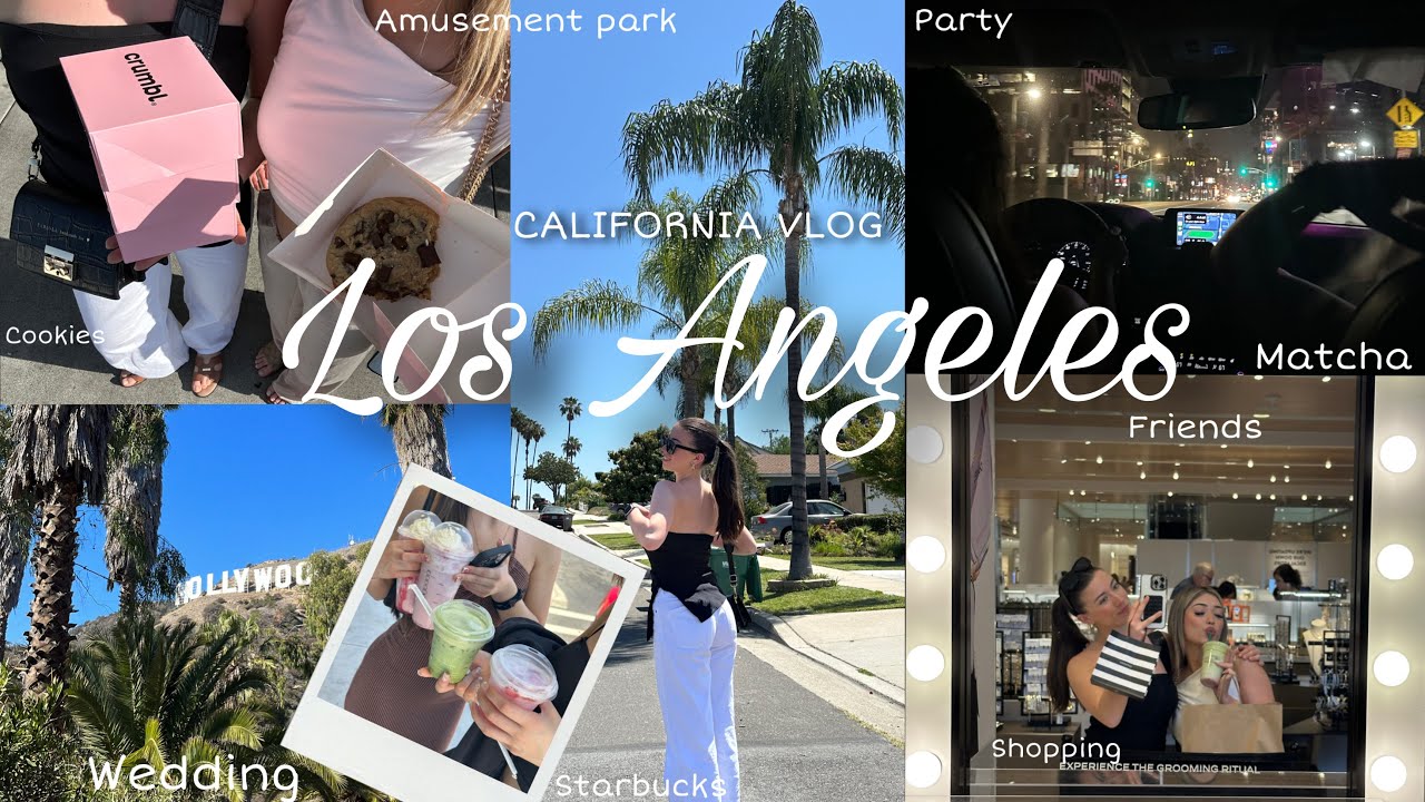 LOS ANGELES VLOG| California, wedding, friends, food, park, Starbucks, coffee, parties, Crumbl