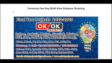 Consensus One Step Multi View Subspace Clustering