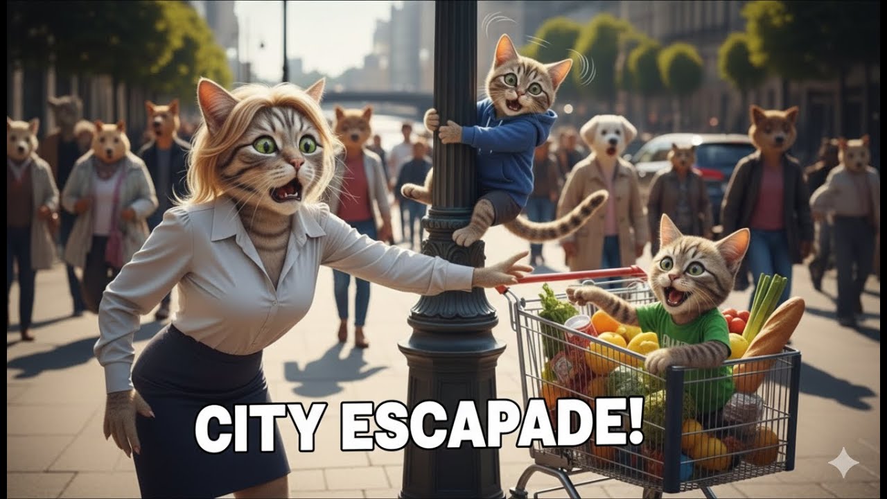 A Peaceful Day in the City | Mama Cat and Her Two Sons funny
