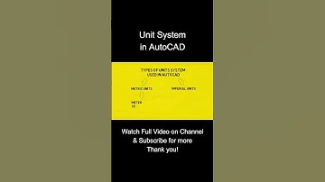 What are different Unit systems in AutoCAD? #autocad #tutorial #shorts #autocadtutorial #engineering